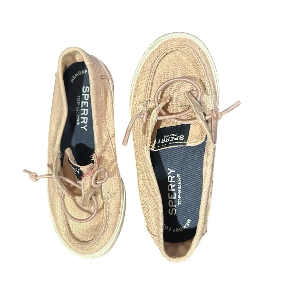 Sperry Lounge Away Jr Kids Light Baby Pink Beige Slipon Top Sider Loafer 9.5